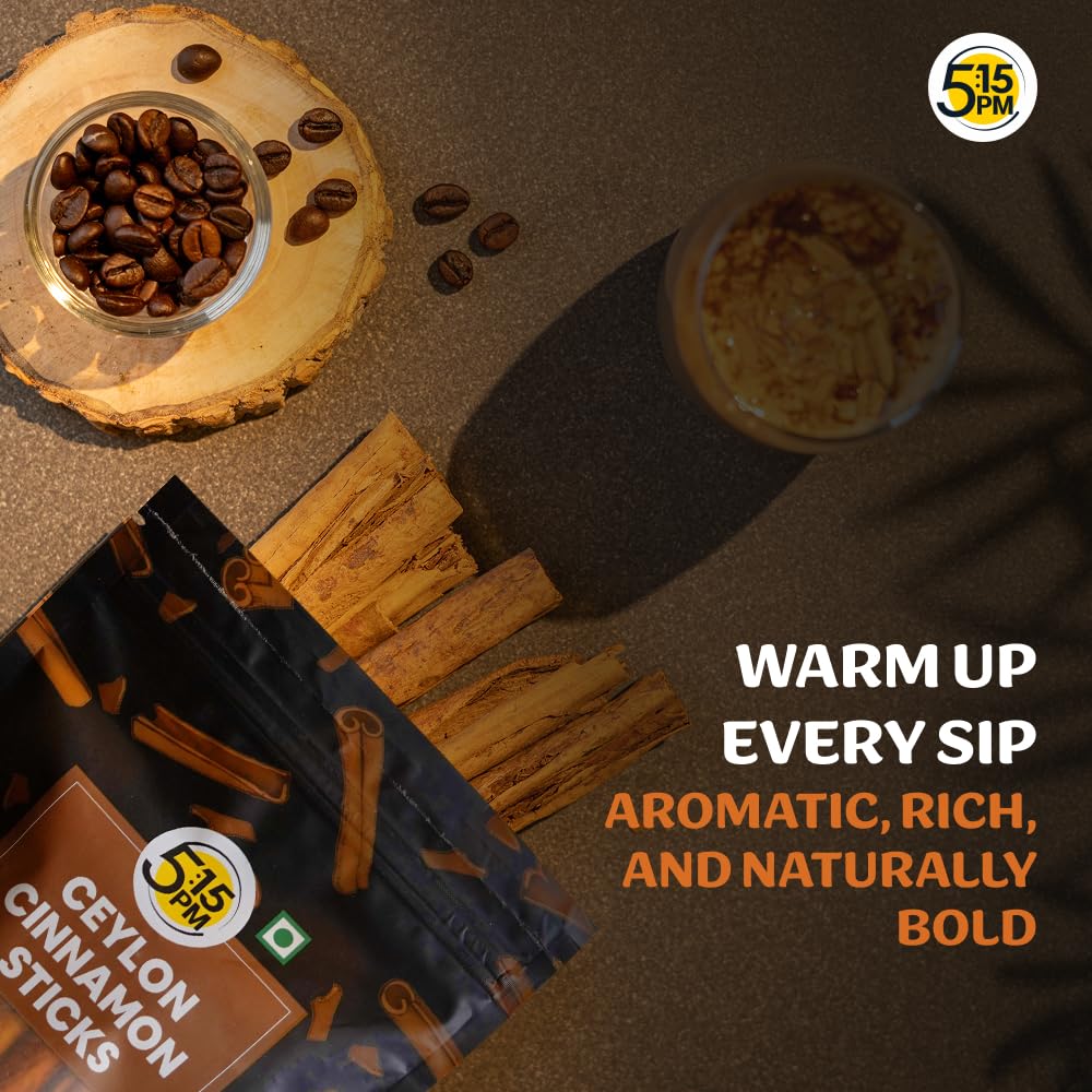 5:15PM Ceylon Cinnamon Sticks Original 100gm | SriLankan Dalchini Cinnamon Stick | World's Finest Ceylon Cinnamon Quills | Genuine Source Certified