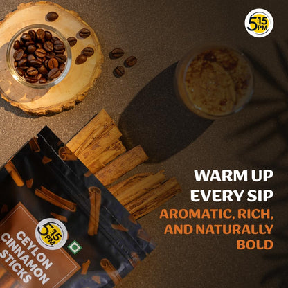5:15PM Ceylon Cinnamon Sticks Original 100gm | SriLankan Dalchini Cinnamon Stick | World's Finest Ceylon Cinnamon Quills | Genuine Source Certified
