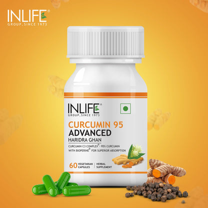 INLIFE Curcumin C3 Complex (95% Curcuminoids) 500 mg Turmeric with BioP- image 2