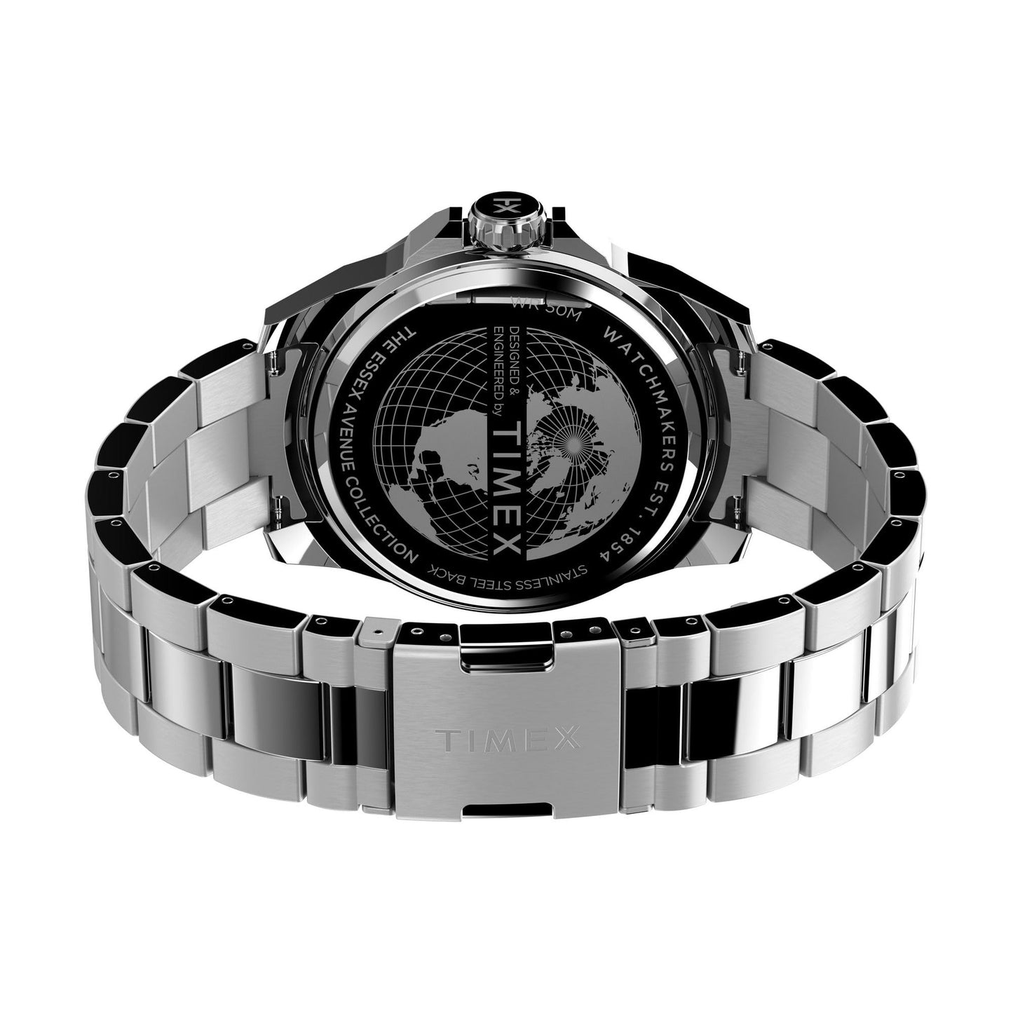 TIMEX Essex Analog Watch for Man with Green Round Dial & Silver Stainless Steel Bracelet Band Water Resistant Men's Wrist Watches - TW2W13900UJ