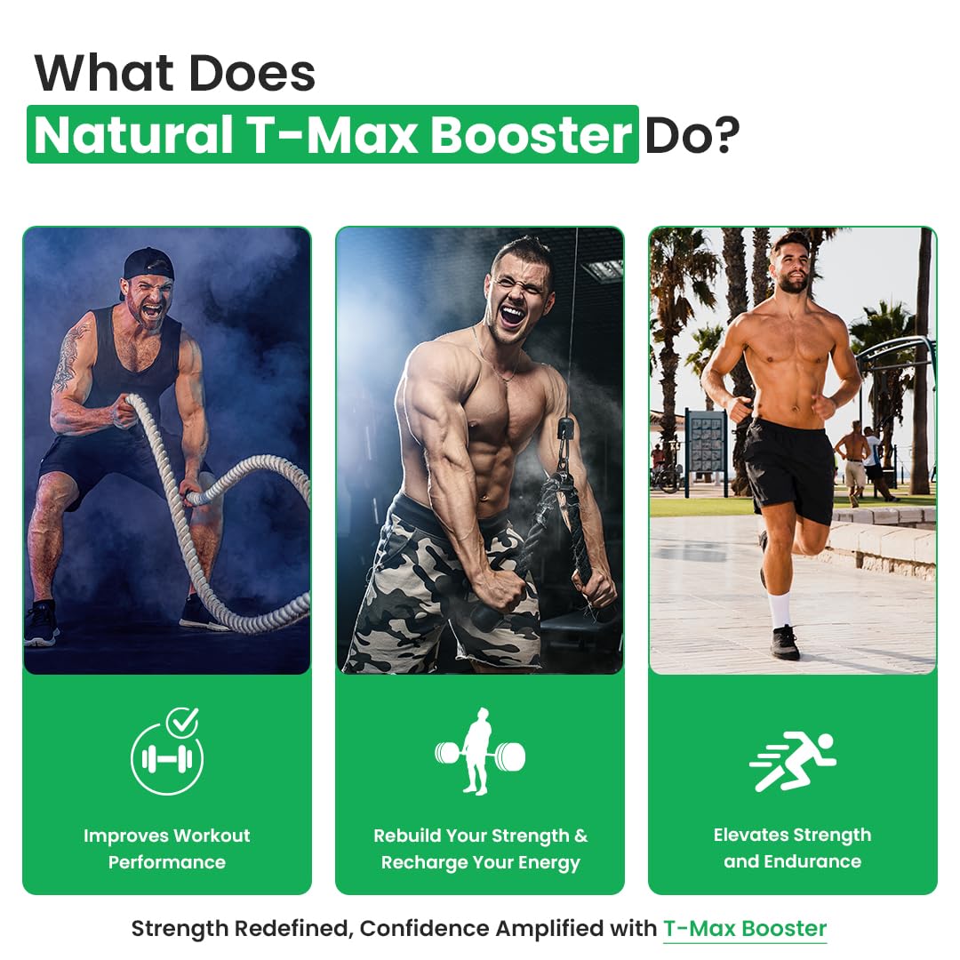 Naturyz VEDA Natural T-MAX Booster with 8 Ayurvedic Herbs | Highest Strength Shilajit | Safed Musli | Kaunch | Ashwagandha | Gokshura | Ginseng | High absorption | Original Shilajeet Improves Strength, Stamina, Endurance, Energy & Muscle Mass for Men & Wo