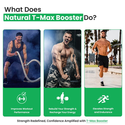 Naturyz VEDA Natural T-MAX Booster with 8 Ayurvedic Herbs | Highest Strength Shilajit | Safed Musli | Kaunch | Ashwagandha | Gokshura | Ginseng | High absorption | Original Shilajeet Improves Strength, Stamina, Endurance, Energy & Muscle Mass for Men & Wo
