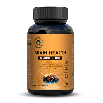 CUREFOREVER Ginkgo Biloba 240mg Tablets | Brain Health & Memory Support Supplement | Helps Improve Focus, Mental Clarity & Concentration | Herbal Cognitive Support | 60 Tablets - 30 Days Supply