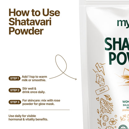 MYHERB 100% Natural Organic Shatavari Powder (Asparagus racemosus) || 227 Gm/0.5 Lbs || Promotes Vitality and Strength || For Men & Women