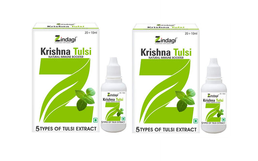 Zindagi Krishna Tulsi Liquid Extract | Natural Antioxidants Very Helpful In Cough Cold | Herbal Tulsi Drops | 60ML