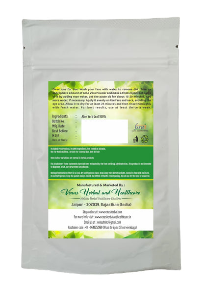 VENUS Unisex Aloe Vera Powder For Hair Care | Natural - 100% Ground Aloe Barbadensis Leaves (100 Grams)