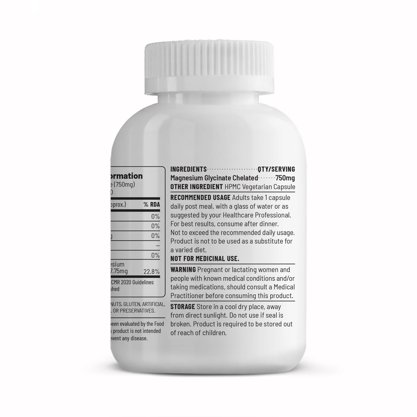 Unived Chelated Magnesium Glycinate Pure (non-buffered) | Fully Reacted Non-Buffered | High Absorption | Muscle Recovery, Sleep, Stress Support | Vegan | 90 Capsules