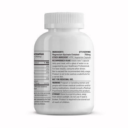 Unived Chelated Magnesium Glycinate Pure (non-buffered) | Fully Reacted Non-Buffered | High Absorption | Muscle Recovery, Sleep, Stress Support | Vegan | 90 Capsules
