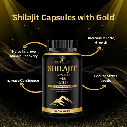 Nutriley Shilajit Gold Capsules for Men with Ashwagandha, Safed Musli (- image 4