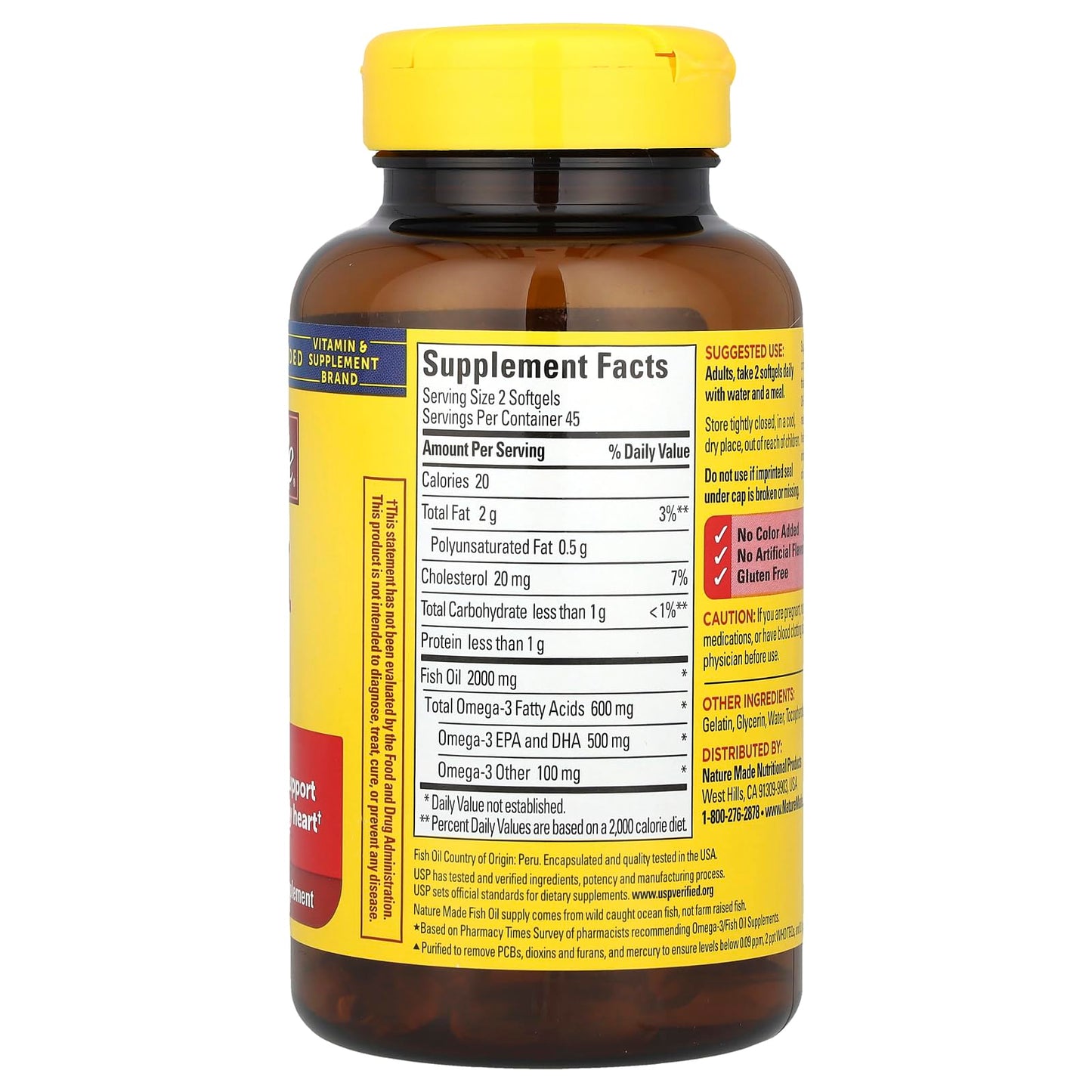 Nature Made Fish Oil,1000 mg, 300 mg OMEGA-3, 90-Count