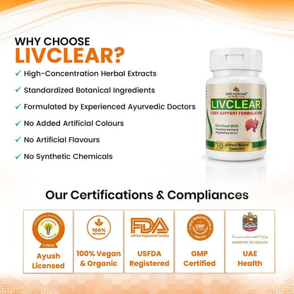 Liver Detox Vegan Capsules (60) | Ayurvedic Liver Cleanse Supplement for Fatty Liver, Detox & Digestive Health