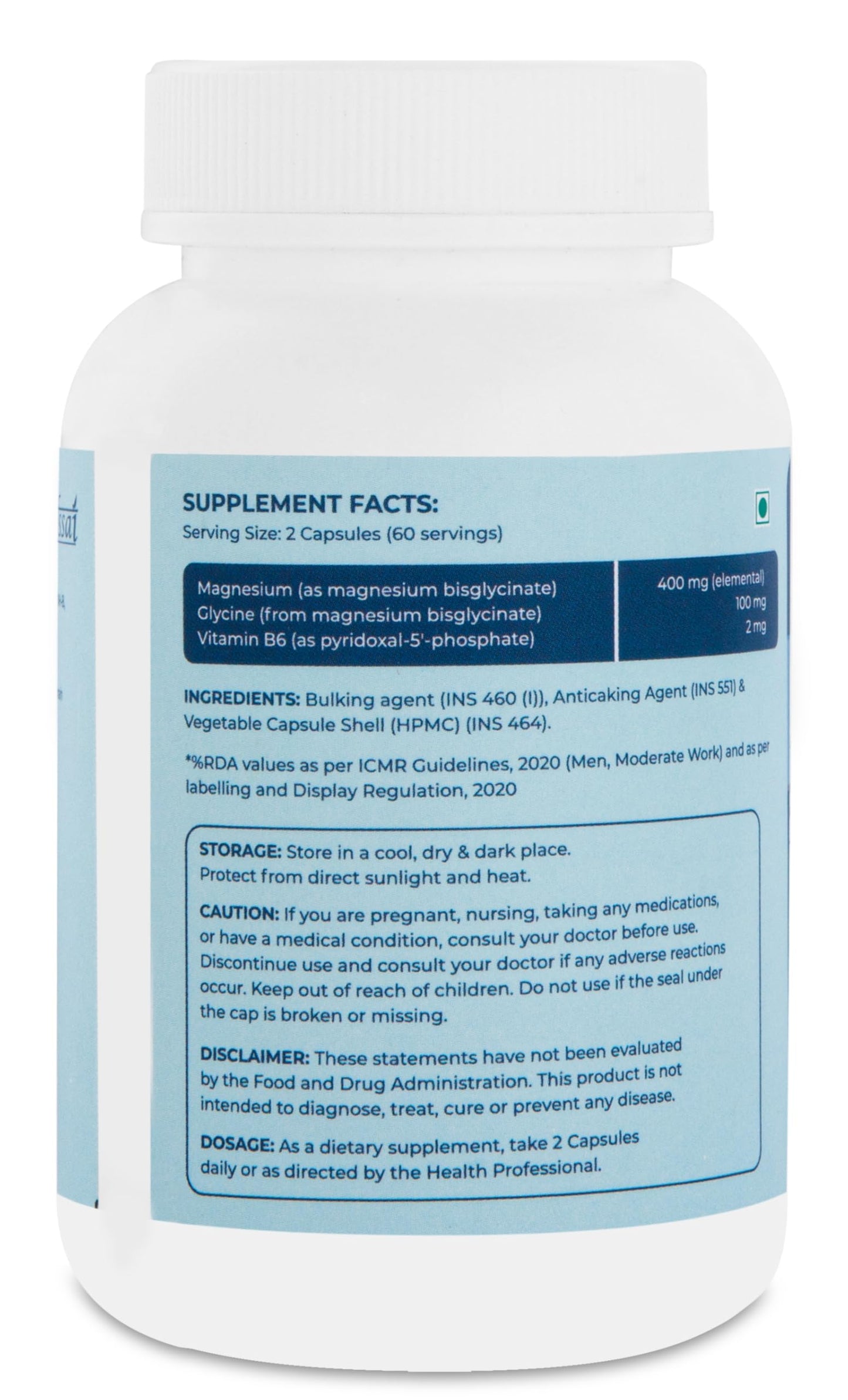 DANAMAYS Magnesium Glycinate 400mg with Vitamin B6 | Premium Daily Wellness Capsules for Relaxation, Restful Sleep | Muscle Comfort and Everyday Balance 120 Capsules everyday care