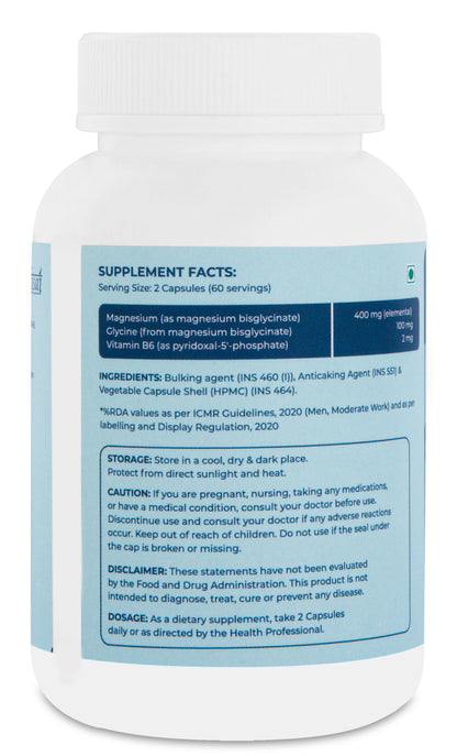 DANAMAYS Magnesium Glycinate 400mg with Vitamin B6 | Premium Daily Wellness Capsules for Relaxation, Restful Sleep | Muscle Comfort and Everyday Balance 120 Capsules everyday care