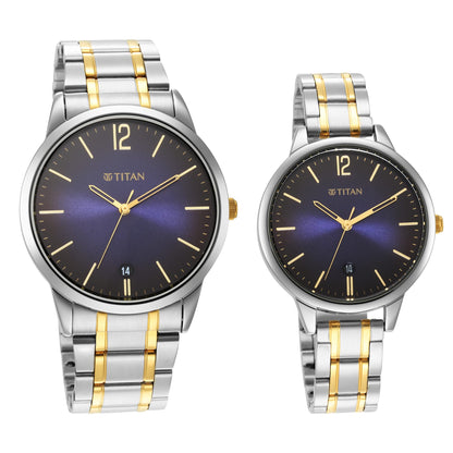 Titan Men Stainless Steel Analog Blue Dial Watch-18062617Bm01, Band Col- image 2