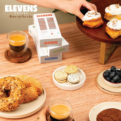 ELEVENS COFFEE | Vibe & Flow | Specialty Coffee Capsules | 100% Arabica | Dark Roast | Intensity 10 | Compatible with Nespresso (33 Count (Pack of 3))