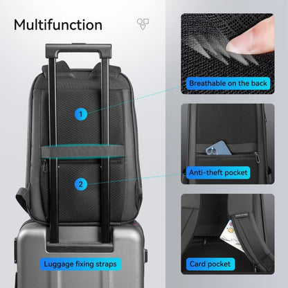 TOURTIER Hard shell Business Travel Laptop Backpack with USB Charging Port Daypack for Men Women (DESIGN-2, BLACK)