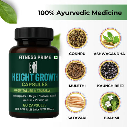 Fitness Prime Herbal Wellness Capsules (60 Capsules) | Essential Vitamins & Minerals Supplement | Supports Bone Health, Immunity & Daily Wellness | Ayurvedic Health Care Formula