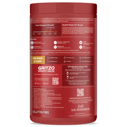Gritzo SuperMilk Athlete Iron Man (13+y Boy & Girl), 17g Protein Powder (Double Chocolate, 400g) | No Refined Sugars, 20 Vitamins & Minerals