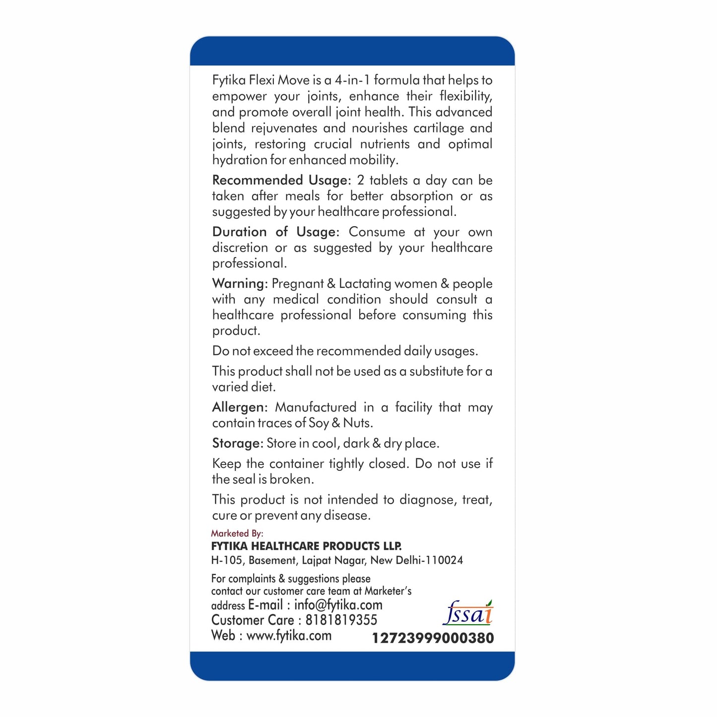 FYTIKA HEALTHCARE PRODUCTS Flexi Move Tablets | Glucosamine, Rosehip Po- image 7