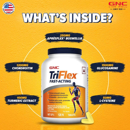 GNC TriFlex Fast Acting | 120 Caplets | 7X Better Joint Health | Soothe- image 6