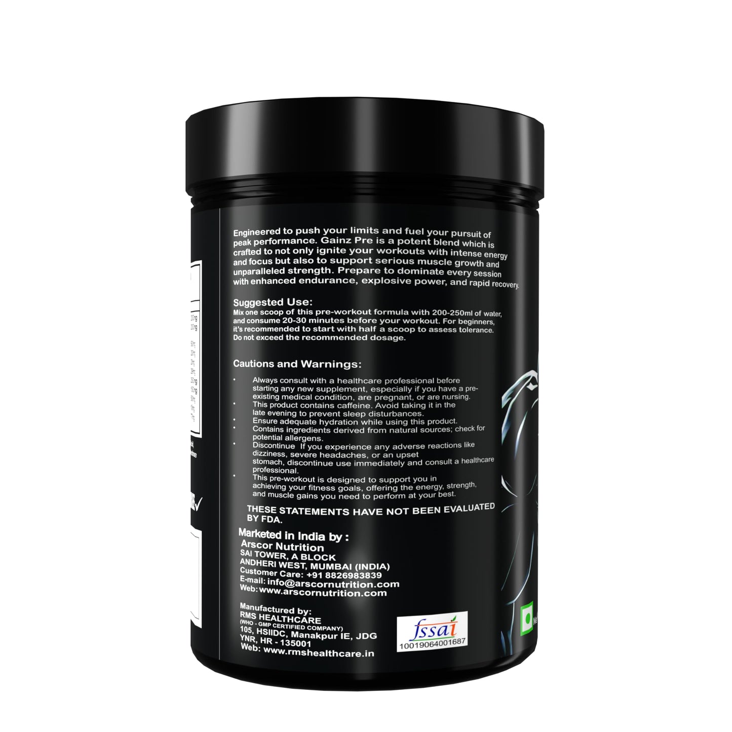 Gainz Pre Workout Powder: Hybrid Pre-workout Supplement for Muscle Gain & Energy Booster with 2000mg Creatine Matrix , 2000mg L Arginine AAKG, 2500mg Beta-Alanine, 299mg Caffeine Anhydrous,1500mg L-Citrulline D Malate 2:1 (300g, Rocket Pop)
