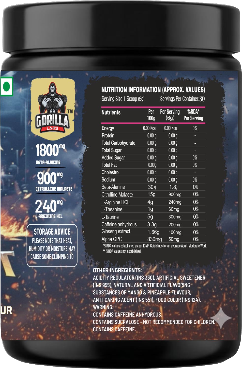 gorilla pain pre workout