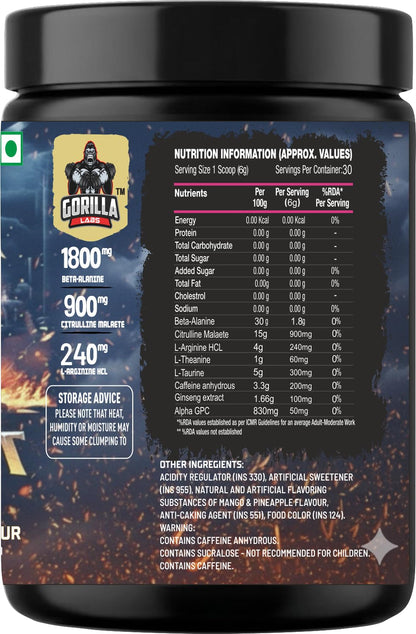 gorilla pain pre workout