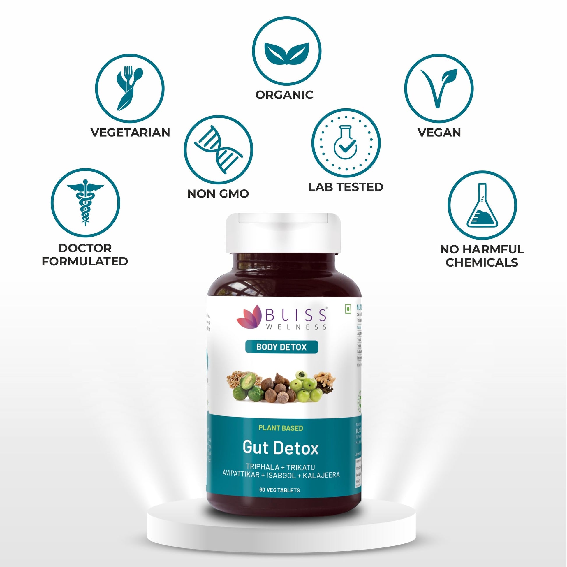 Bliss Welness Gut Detox Trikatu,Isabgol,Triphala,Avipattikar,Kalajeera- image 3