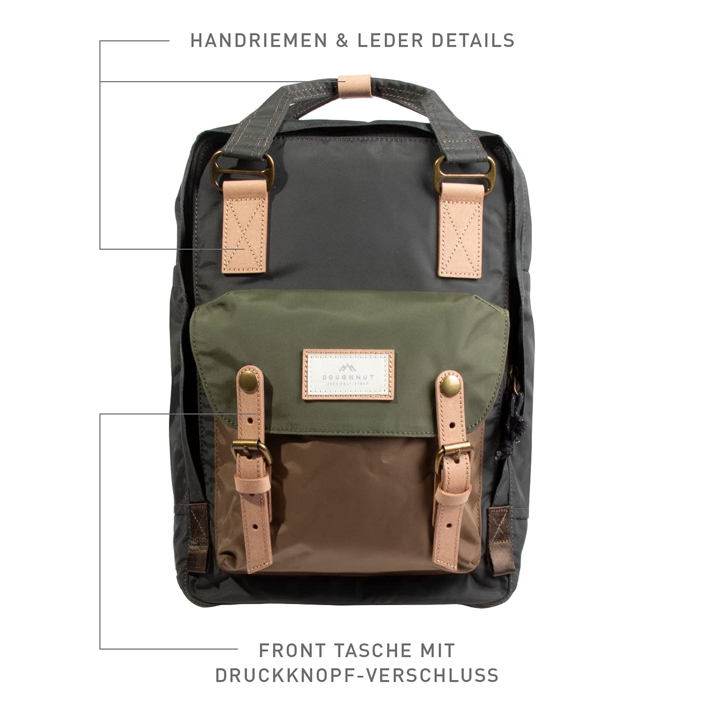 Doughnut Macaroon Classic Jungle Series 16L Backpack, Lightweight Water-Resistant Daypack with 14" Laptop Compartment, Unisex Casual Travel & School Bag