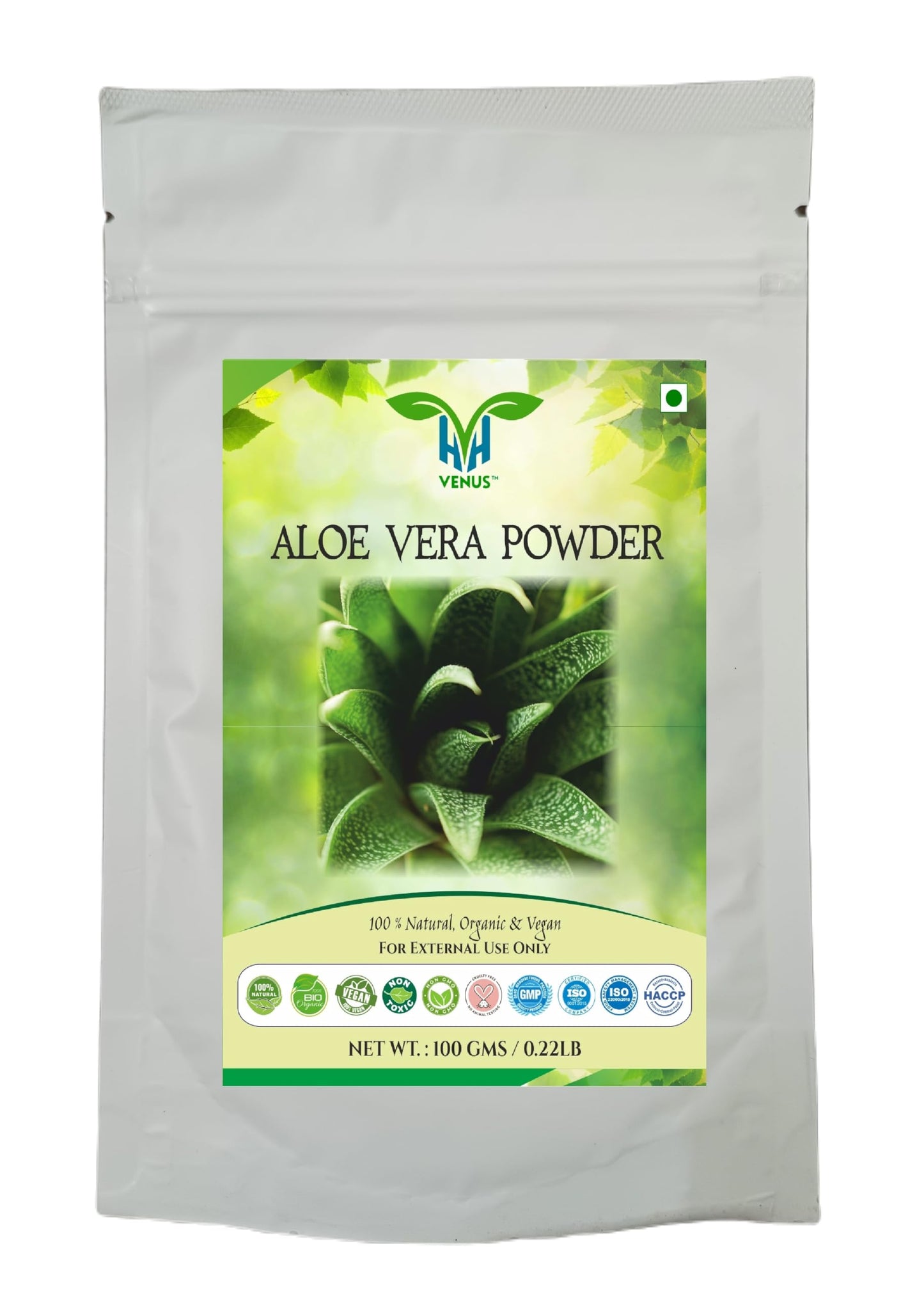 VENUS Unisex Aloe Vera Powder For Hair Care | Natural - 100% Ground Aloe Barbadensis Leaves (100 Grams)