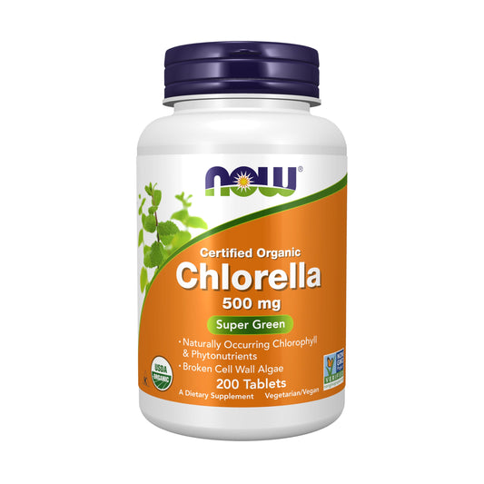 Now Foods, Certified Organic Chlorella, 500 mg, 200 Tablets