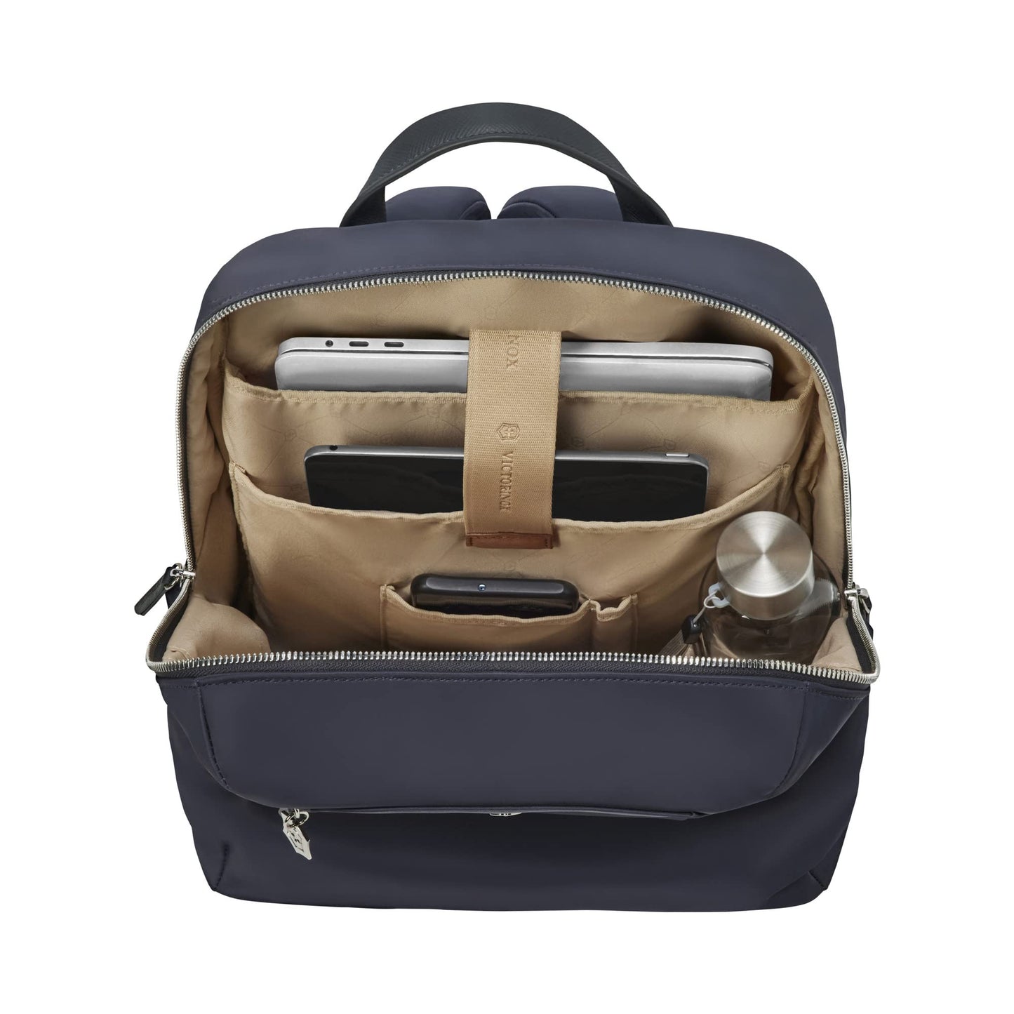 Victorinox Victoria Signature Women Compact Backpack, 14'' Laptop & 10'' Tablet Pocket, Midnight Blue, Swiss designed (612204)