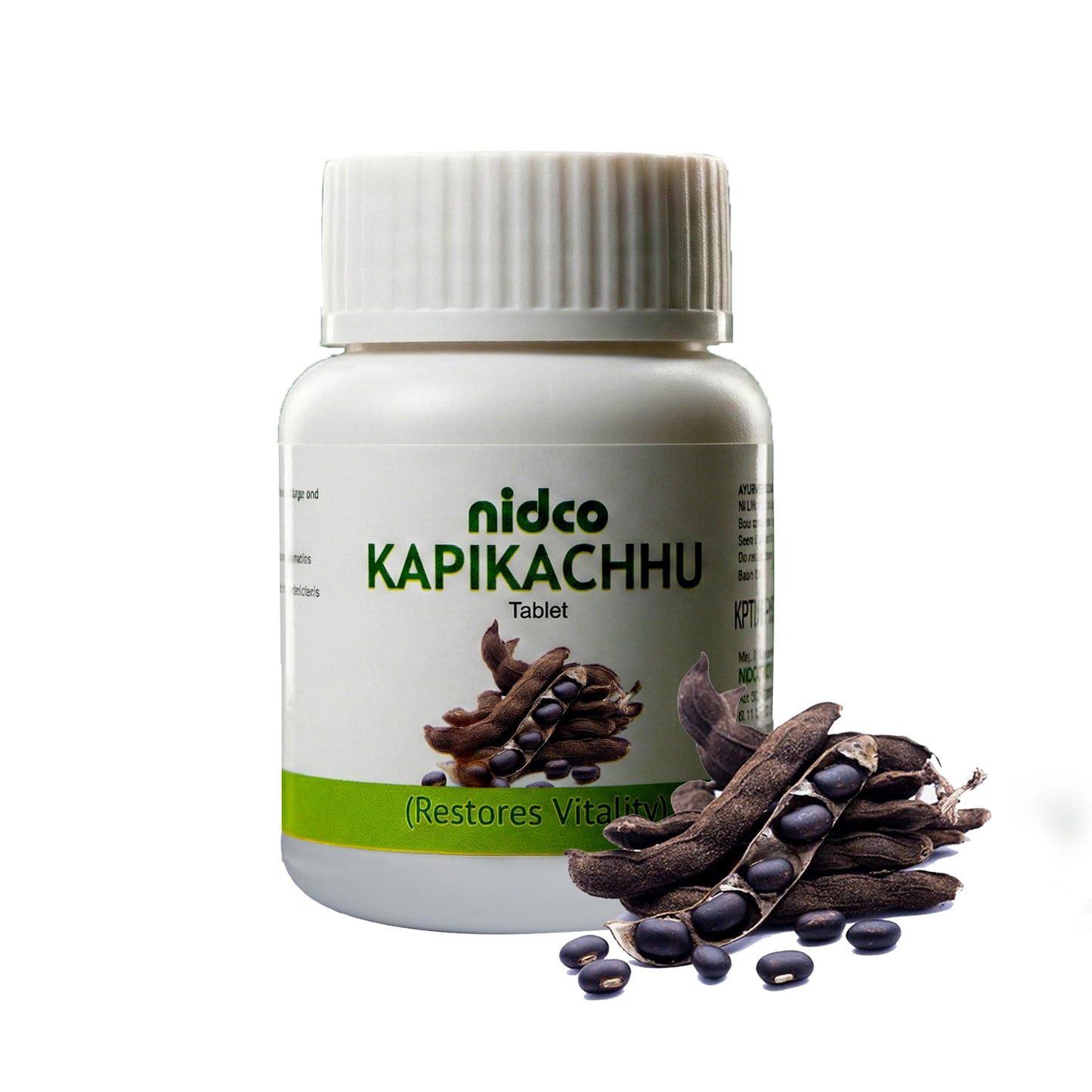 NIDCO Herbal Heritage Kapikachhu Tablets 500 mg | Mucuna Pruriens Tablets for Brain Health, Energy & Stamina | Black Kaunch Beej | Ayurvedic Velvet Beans | 60 Pure Herbal Veg Kala Konch Beej