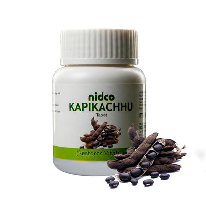 NIDCO Herbal Heritage Kapikachhu Tablets 500 mg | Mucuna Pruriens Tablets for Brain Health, Energy & Stamina | Black Kaunch Beej | Ayurvedic Velvet Beans | 60 Pure Herbal Veg Kala Konch Beej