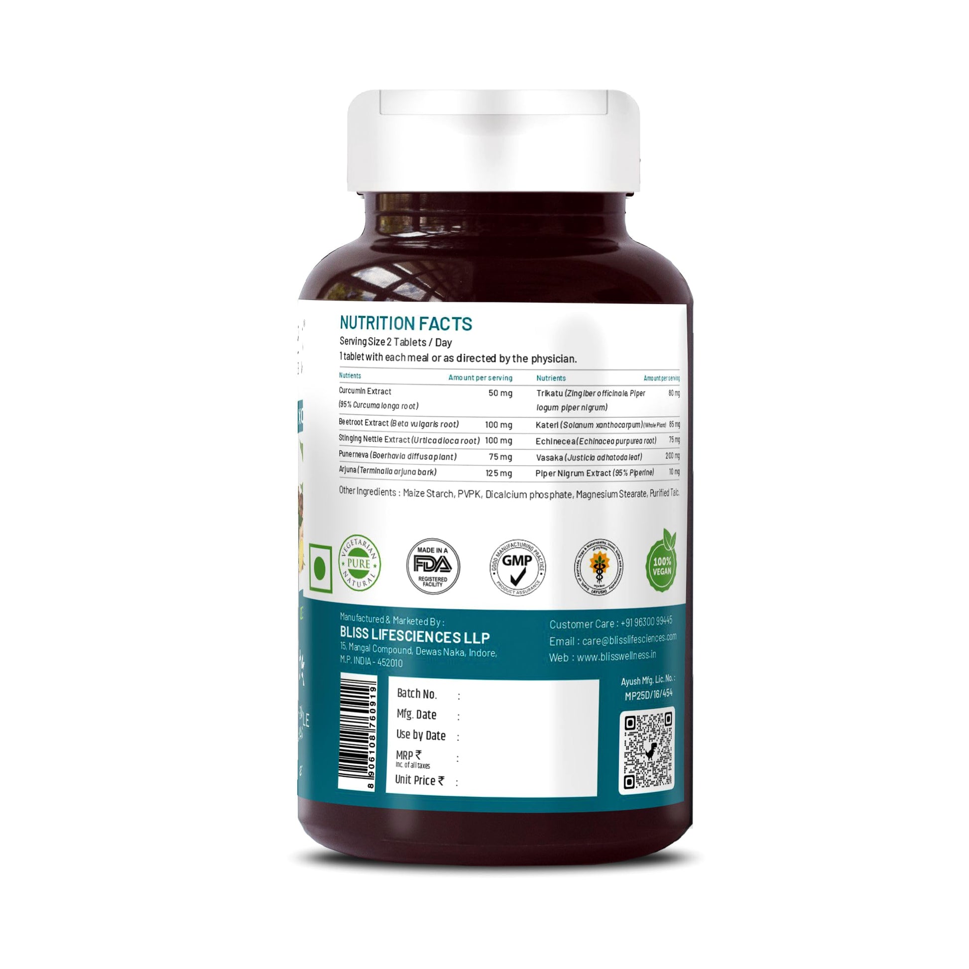 Bliss Welness Lung Detox,Curcumin Stinging Nettle Arjuna Vasaka Beetroo- image 5