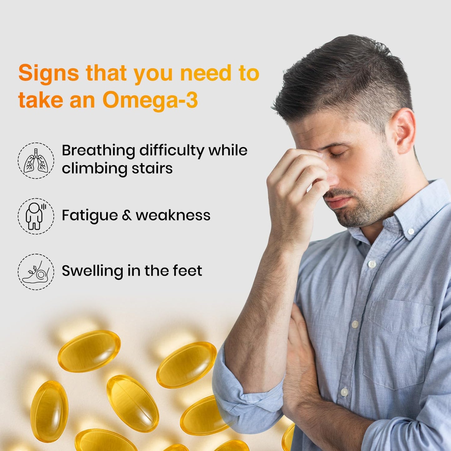 Elementary Organics Omega 3 Fish Oil Capsules 1000mg for Men & Women | Fish Oil Omega 3 Supplement for Heart, Joints, Bones & Skin - 60 Softgels
