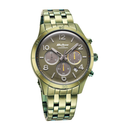 Titan Octane Classic Sporty Green Dial Chronograph Stainless Steel Stra- image 4