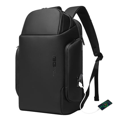 BANGE Smart Business Backpack with USB charging Port,Lightweight Work Backpack for Men and Women, Black, Medium, Style