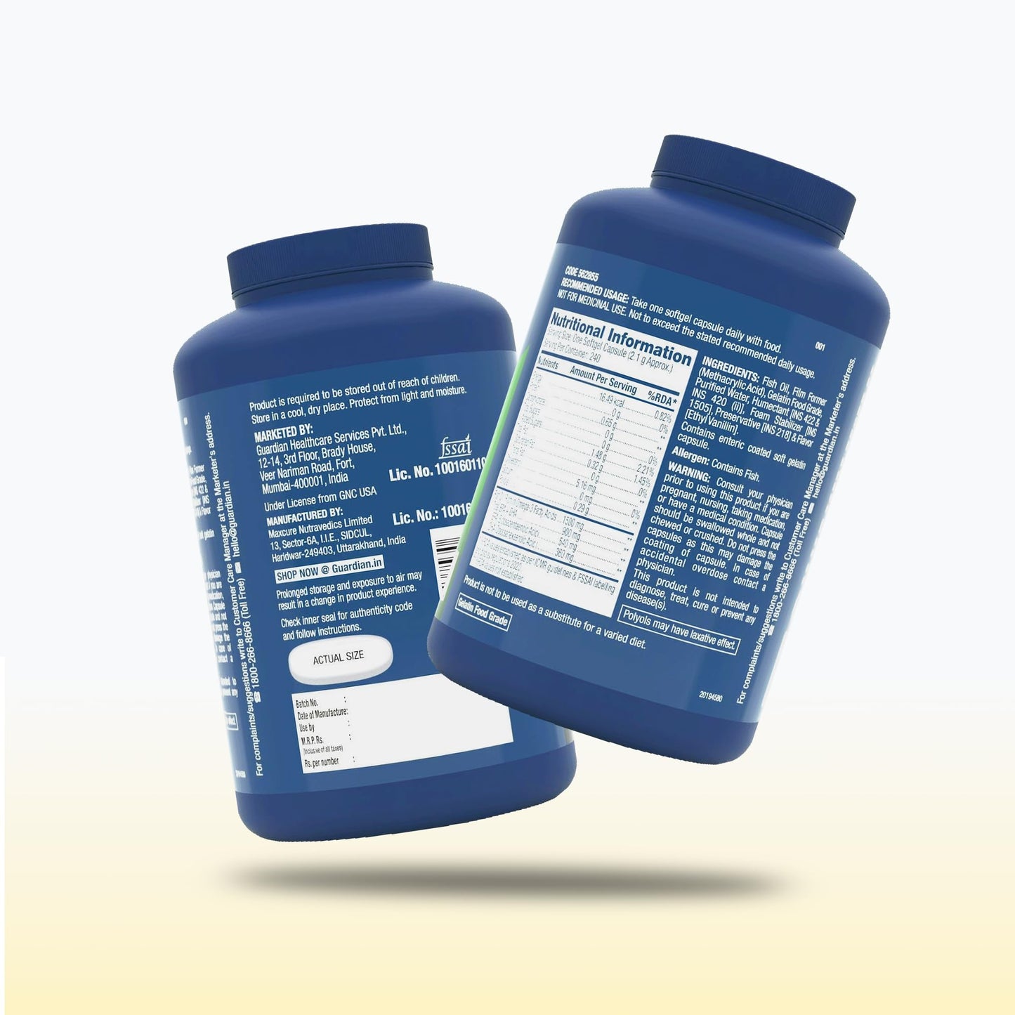 GNC Triple Strength Fish Oil 1500mg Omega-3 with 900mg EPA & DHA | 240 Softgels | For Heart, Healthy Cholesterol, Joint Comfort, Focus & Vision | Enteric-Coated for No Fishy Aftertaste |USA Formulated