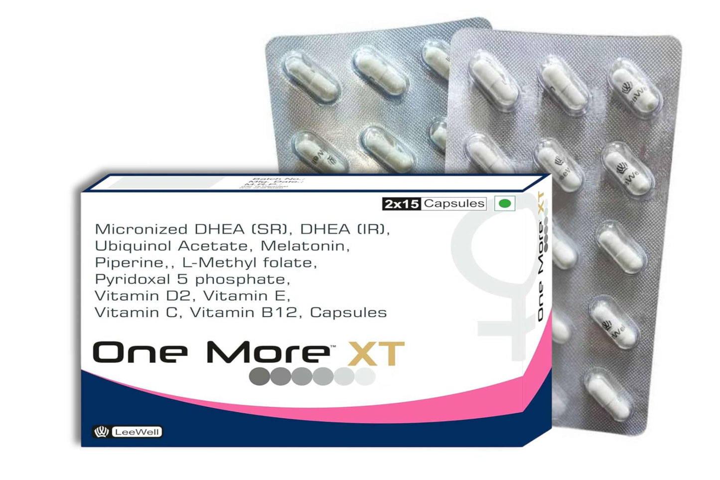 One More XT Sustained Release DHEA 75mg | Dehydroepiandrosterone 75mg (25mg IR+50mg SR) | Ubiquinol Acetate (Coenzyme Q10), Melatonin, L methyl folate, Vitamin E, C, D2, B12, B6, Piperine for men & women -30 Capsules