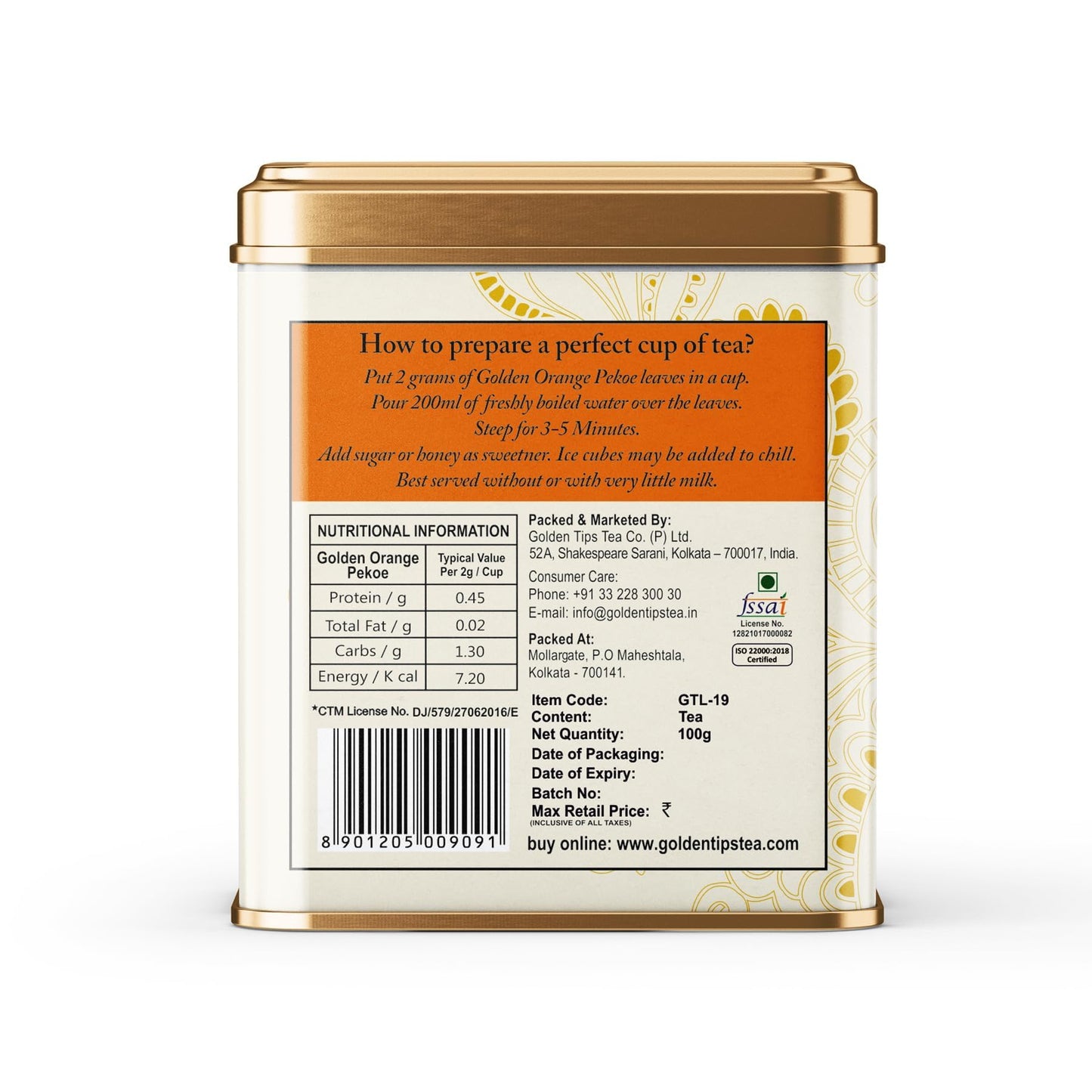 Golden Tips Darjeeling Black Tea, Premium Orange Pekoe Loose-Leaf Tea, Handpicked & Fresh, Single-Origin Himalayan Brew for Rich Flavor & Aroma, (100 gram- 50 Cups)