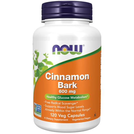 NOW Foods Cinnamon Bark, 600 mg, 120 Capsules