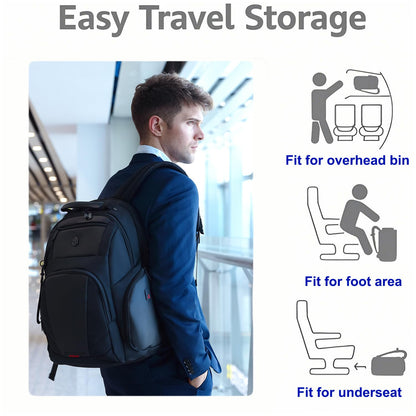 Arctic Hunter Travel Backpack For Men 35L RFID Anti-theft Pocket 15.6 Inch Laptop Bag 7 Zipper Pocket Water-Resistant Ergonomic Rubber Handle Lightweight for Commuting College Travel Abroad