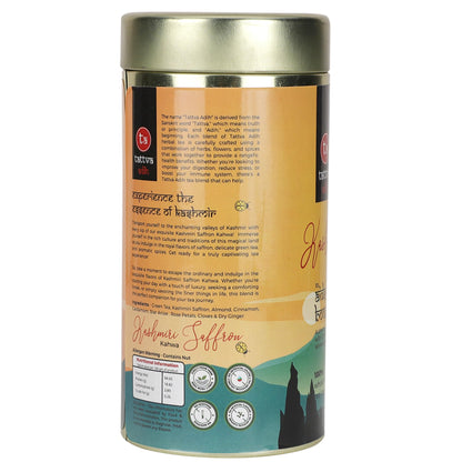 Tattva Adih Made with Whole Leaf & Natural Rose Petals | Refreshing & Aromatic - 100 grams | 100% Natural Ingredients Kashmiri kawa Green Tea | Airtight Container | Refreshing & Aromatic | Made with Whole Leaf & Natural Rose Petals | Refreshing & Aromatic