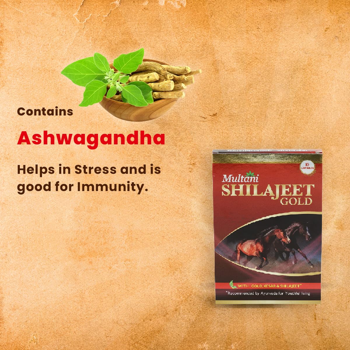 Multani Shilajeet Gold Capsule- With Gold, Kesar, Safed Musli & Shilaji- image 3