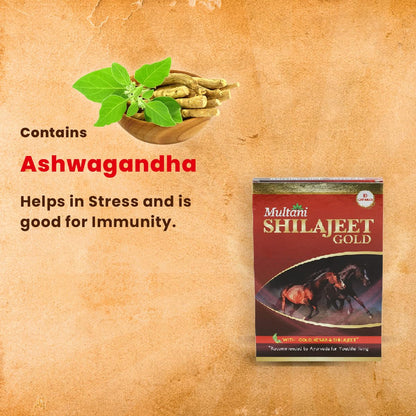 Multani Shilajeet Gold Capsule- With Gold, Kesar, Safed Musli & Shilaji- image 3