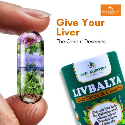 Livbalya Liver Detox Supplement | Supports Liver Health & Detoxification | Herbal Cleanse Formula | 60 Vegan Capsules