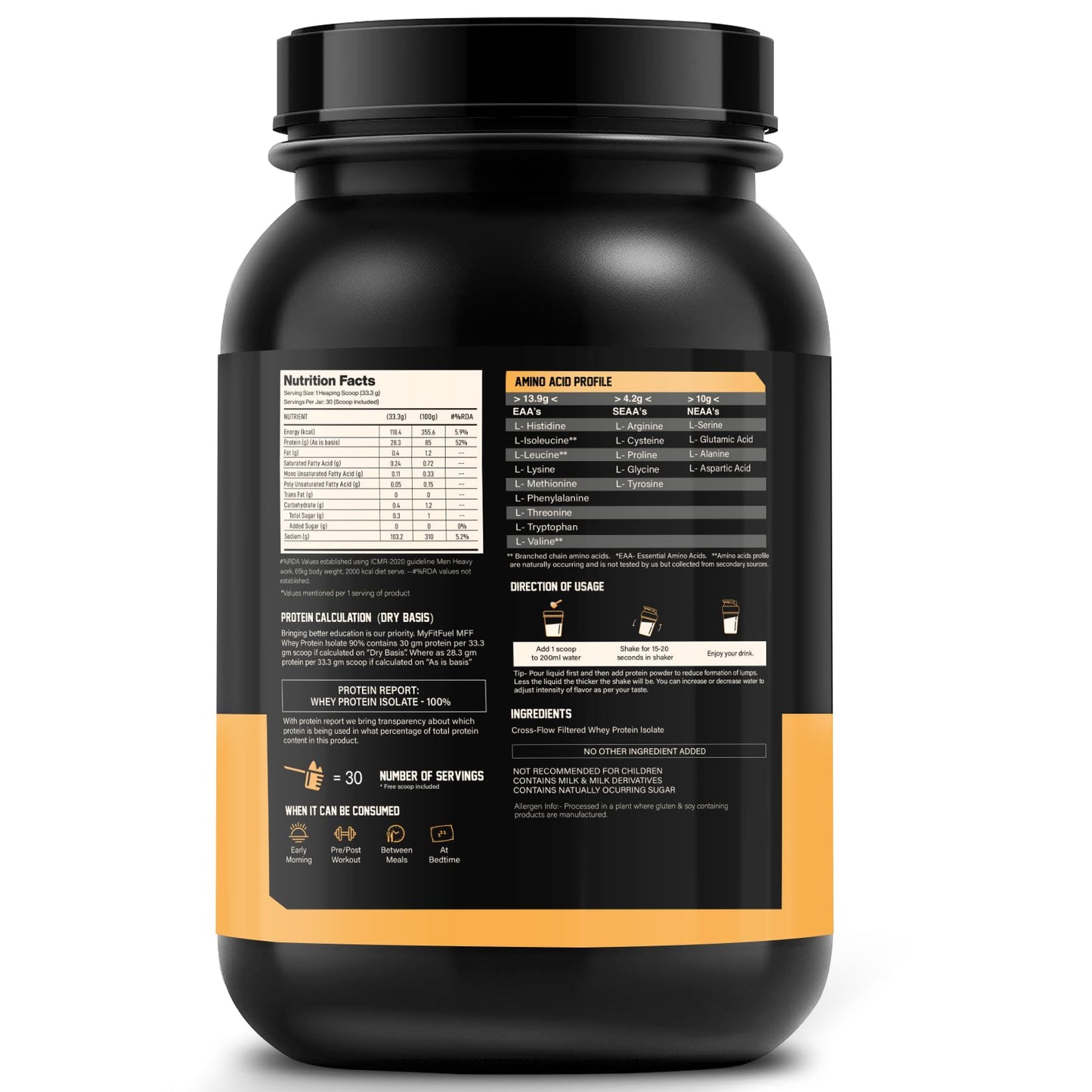MyFitFuel MFF Whey Protein 90 Isolate | 1 Kg, 30 Servings (Unflavoured)- image 4