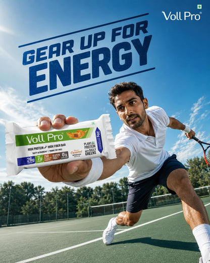 Voll Pro Plant Protein Bar with Daily Greens - High Protein 26g, Fiber 7g, 0g Sugar - Crunchy, Delicious Nutrient-Rich Protein Bars, 65g Bar (Pack of 3)