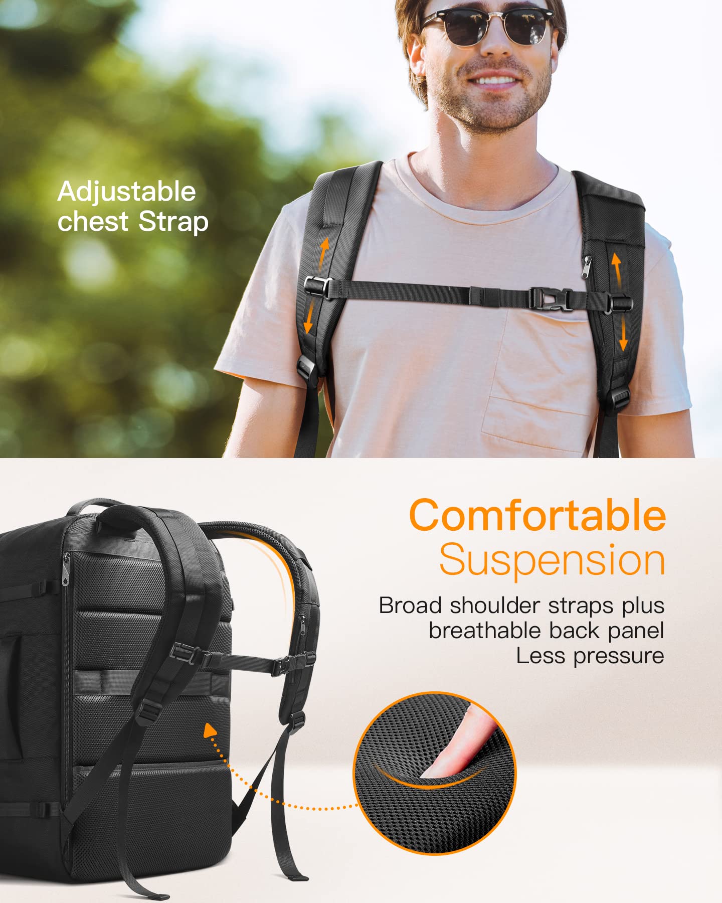 Inateck Carry On Travel Backpack, Airline Approved, Water-resistant Hand Luggage for Business Travellers, Commuters and Outdoorsmen